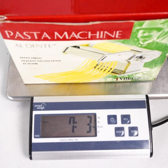 Villaware Al Dente Pasta Maker Spaghetti Machine 7 Levels Thickness Metal Chrome - Picture 16 of 16